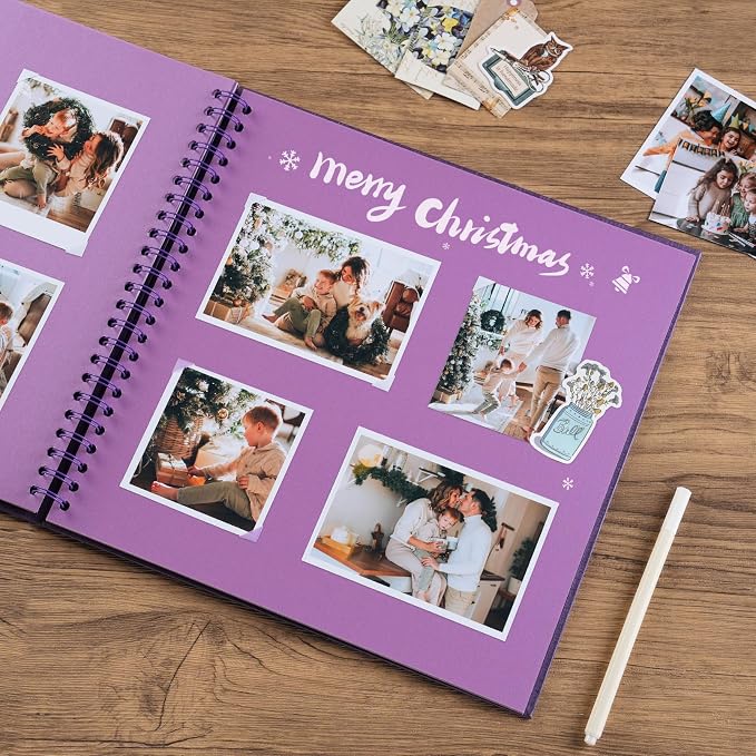 potricher 12 x 12 Inch DIY Scrapbook Album 40 Pages Hardcover Kraft Paper Scrap - Image 3