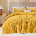BEDELITE Fleece Full Comforter Set -Super Soft & Warm Fluffy Mustard Yellow by BEDELITE