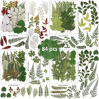 84 Pcs Dried Pressed Leaves Flowers Real Natural Dried Leaves Plant Kit - Image 2