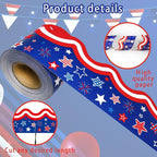 69Feet Patriotic Bulletin Board Border 4th of July Red Blue White Stars - Image 3