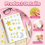 894Pcs Foam Stickers, Colorful Foam Shape Stickers Self Adhesive Star Moon - Image 3