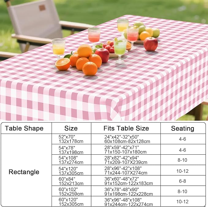 Smiry Rectangle Table Cloth, Waterproof Vinyl Tablecloth - Image 7