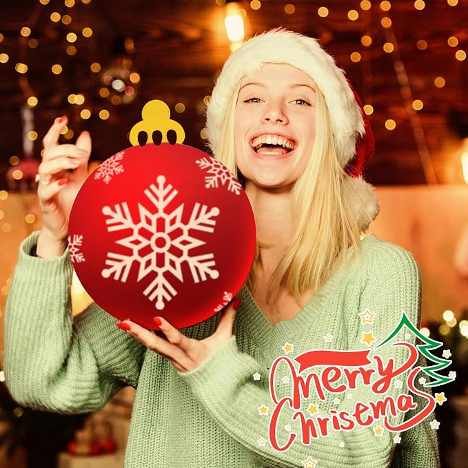 Anglechic 12 Pcs 12 Inch Christmas Ball Wood Cutouts DIY Wooden Christmas - Image 6