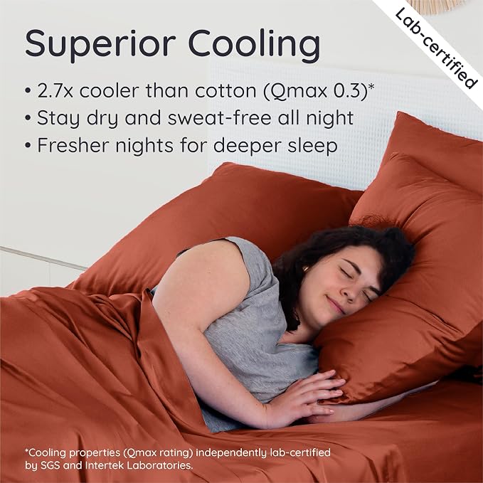 Bambaw 100% Viscose Derived from Bamboo Sheets Queen Size Set – 4pcs Cooling - Image 3