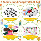 WATINC 6Pcs Hand Puppet Making Kit, Art Craft Felt Sock Puppet Toys, Creative - Image 2