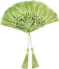 VAPKER 100 Pieces Light Green Color 13cm/5-Inch Silky Handmade Soft Tassels by VAPKER