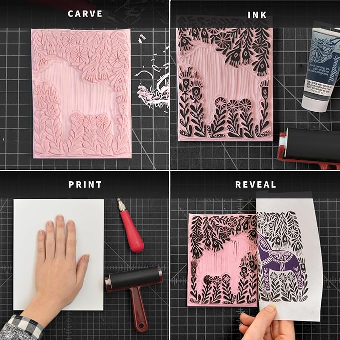 Speedball 3471 Super Value Block Printing Starter Kit – Includes Ink, Lino - Image 4