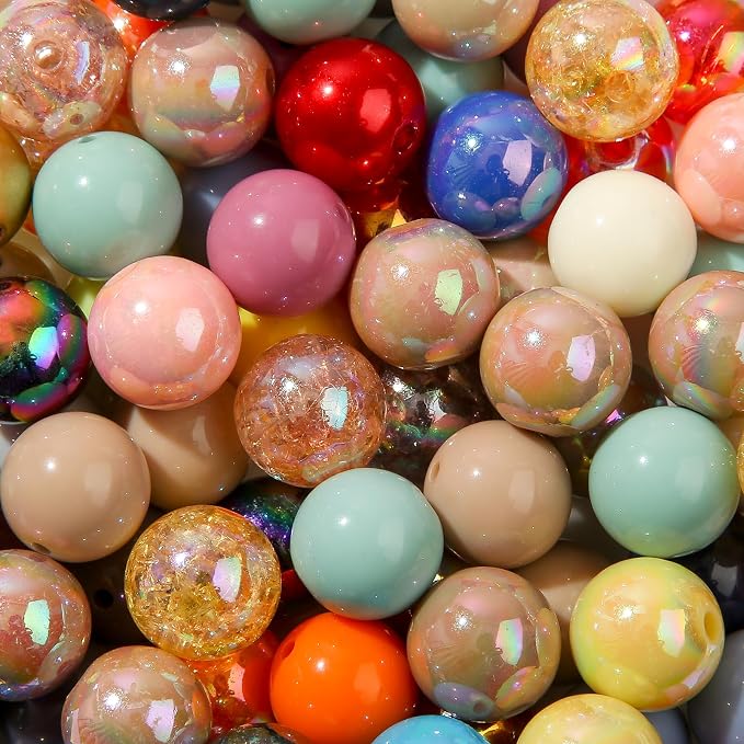 16mm Acrylic Beads Deep Ab Color Round Bead 100pcs Loose Space Beads - Image 4