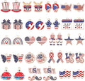 MARFOREVER 40Pcs/20 Pairs 4th of July Enamel Charms by MARFOREVER