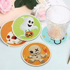 Clendo 8 PCS Halloween Diamond Art Coasters Kits, Cute Diamond Painting Coaster - Image 7