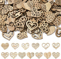 200 pcs Mixed Styles Hollow Heart Theme Unfinished Wood Cutout Charms Cute Love by Gythara
