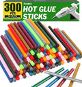 300 Pack Colored Hot Glue Sticks, Perfect Fit by YesBes