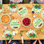 96 Pcs Plant Gaming Birthday Party Decoration Cartoon Wildflowers Plates and - Image 8