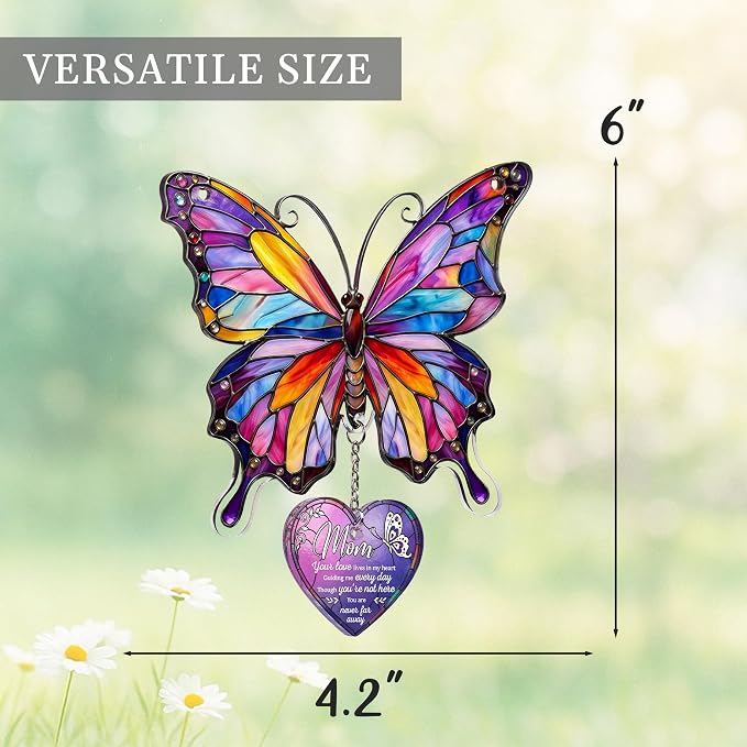 Memorial Gifts for Loss of Mom, Butterfly Mom Memorial Ornament, UV Printed - Image 4