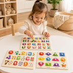 Wooden Peg Puzzles for Toddlers, 3 Pack Large Wooden Knob Puzzles for Ages 3-5 - Image 7