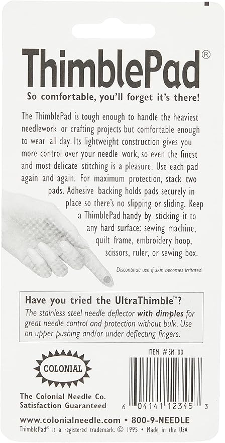 Colonial Needle Co Leather Thimble Pad 1 Sheet of 12 Pads - Image 5