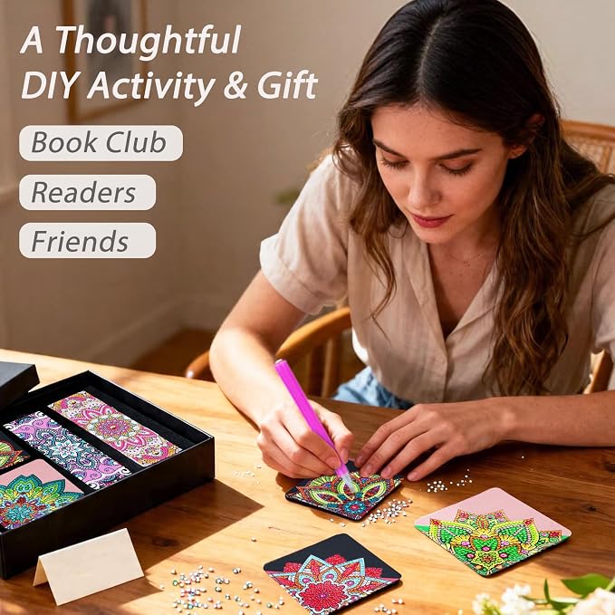 8 PC Diamond Art Corner Bookmarks Kit - Image 3