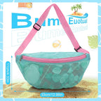 Hsei 2 Pcs Mesh Shell Bags for Beach Shelling Seashell Collecting Fanny Pack - Image 3