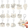 RattanView 24 Pcs Sukkot Crafts Color Your Own Keychains Diy Craft Wooden Blank by RattanView