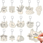 RattanView 24 Pcs Sukkot Crafts Color Your Own Keychains Diy Craft Wooden Blank by RattanView