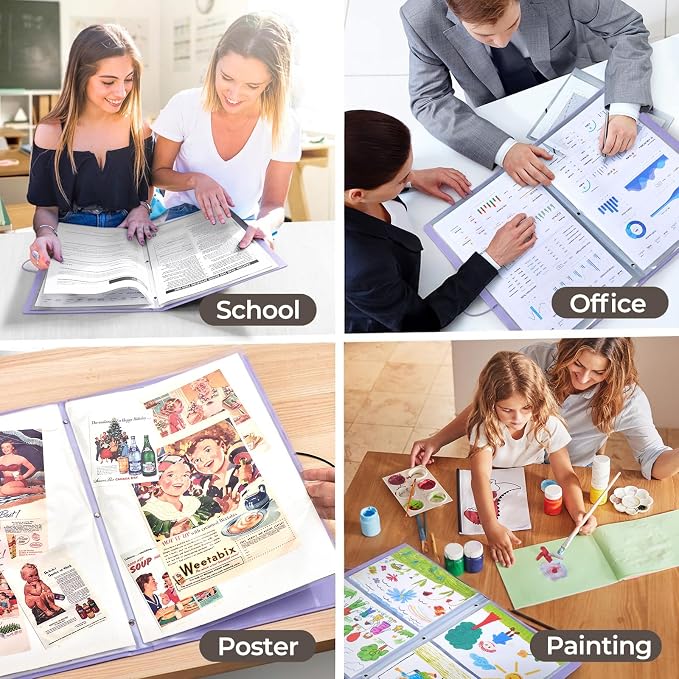 JoyCat 11 x 17 Art Portfolio Binder, 40 Acid-Free Clear Pockets Art Folder - Image 7