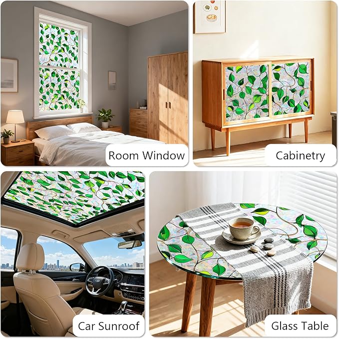 Kromapolis Window Privacy Film, Decorative Rainbow Stained Glass Window Clings - Image 6