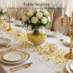 DomeStar 150PCS Gold Acrylic Ice Rocks – Faux Gems Nuggets Vase Fillers Pot of - Image 5