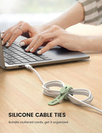 Lamicall 20Pack Silicone Cable Ties Cord Organizer - Image 2