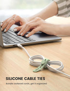 Lamicall 20Pack Silicone Cable Ties Cord Organizer - Image 2