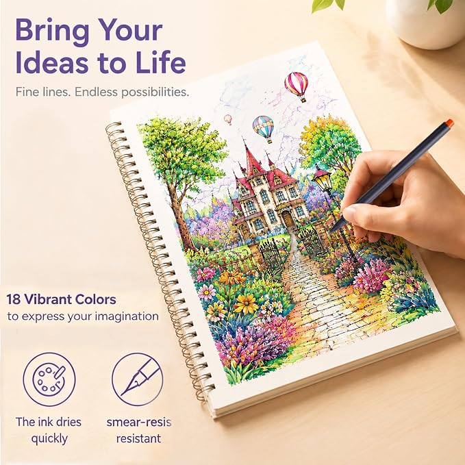 iBayam Journal Planner Fineliner Pens Fine Point 0.38mm, Cute School office | - Image 4