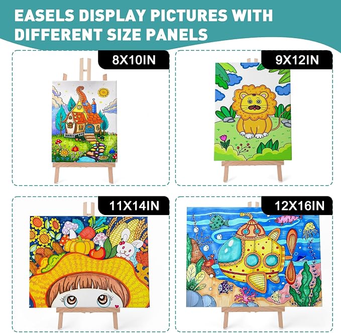 ESRICH 6 PCS 16 Inch Wood Easels, Tabletop Easel - Image 6