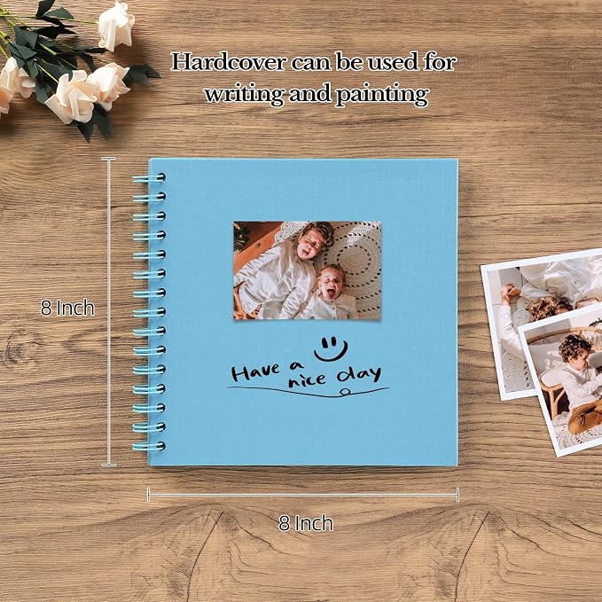 potricher 8 x 8 Inch DIY Scrapbook Album 40 Pages Hardcover Kraft Paper Scrap - Image 2