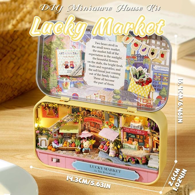 Kisoy Dollhouse Miniature with Furniture Kit, Handmade DIY House Model - Image 2