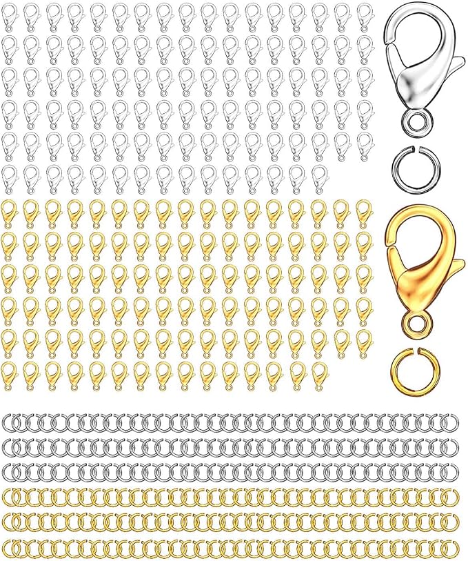 700Pcs Lobster Claw Clasps and Open Jump Rings Set, Lobster Clasps by QulltkClasp