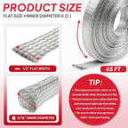 Tinned Copper Braid Wire Shielding Ground Strap Metal Cable Sleeve Expandable - Image 2