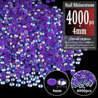 4000pcs 4mm Resin Rhinestones Bulk, Dark Purple AB Flatback Round Jelly - Image 2