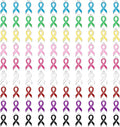 SANNIX 90 Pcs Ribbon Charms, Awareness Ribbon Enamel Charms by SANNIX