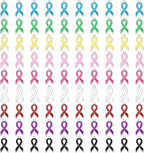 SANNIX 90 Pcs Ribbon Charms, Awareness Ribbon Enamel Charms by SANNIX