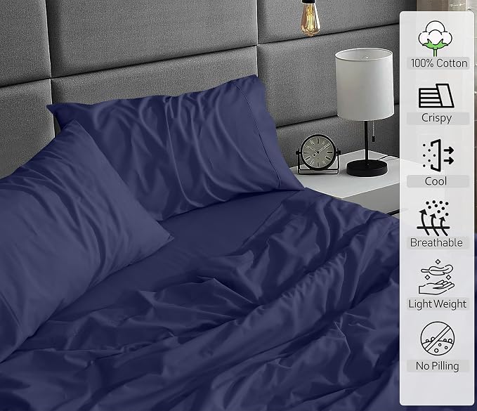 RUVANTI 100% Cotton Sheets – King Size Percale Bedding, Cooling & Breathable - Image 3