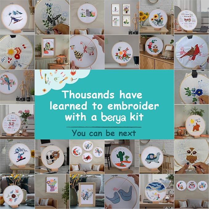 Embroidery Kit for Adult Beginners, Skiers Snow Mountain Embroidery Kit - Image 9