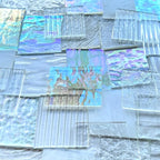 ILLUCKAI 2.2lb Iridescent Clear Stained Glass Scraps Sheets, Irregular Mosaic - Image 2