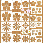 Large Flower Stencils for Painting, Plastic Reusable Floral Paint Stencils for by Duozea