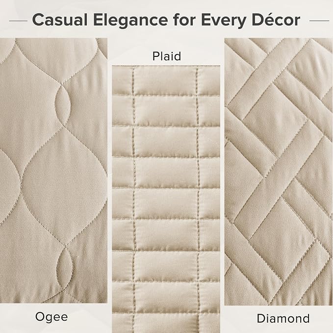 Comfort Spaces Twin Quilt Set Modern Reversible Plaid Coverlet Twin Bedding Set - Image 6