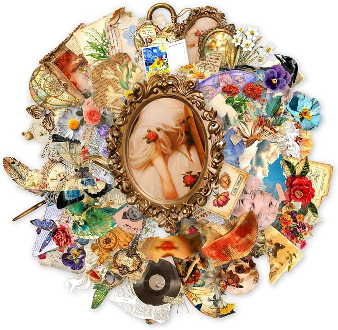 50PCS Vintage Aesthetic Stickers, Waterproof PET Scrapbooking Decals, Retro by Unknown