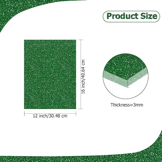 2 Pack 12'' x 16'' Glitter Dark Green Acrylic Sheet, 3mm Thick Acrylic Plastic - Image 2