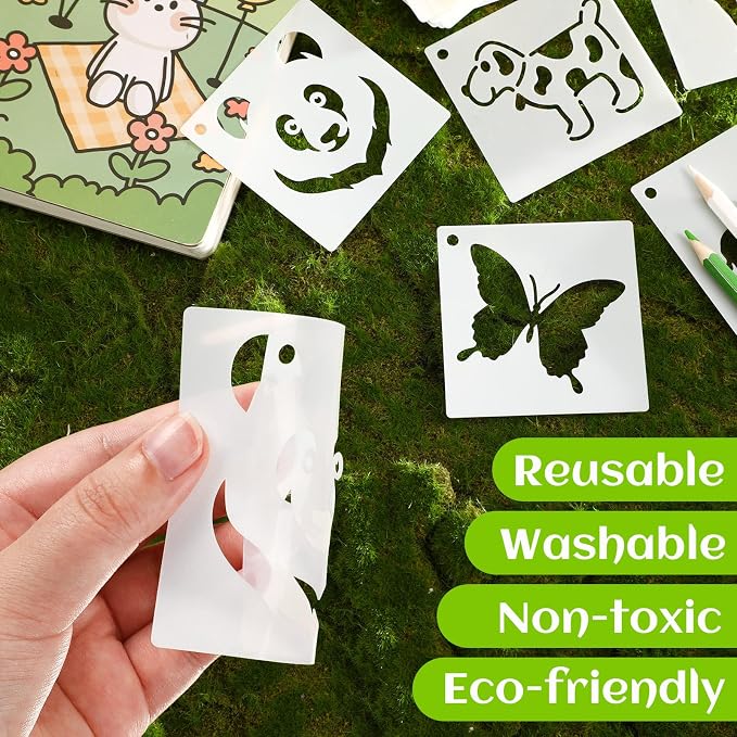 Augshy 56 Pcs Animal Stencils for Painting Craft Drawing Templates for Kids | - Image 3