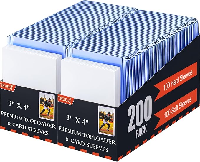 400 Card Sleeves Toploads for Cards, Premium Standard Size Trading Hard Plastic by TRUGQCardGuardians