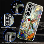 for Samsung Galaxy S23 Case, Hummingbird Wildflower Stained Glass Pattern - Image 5
