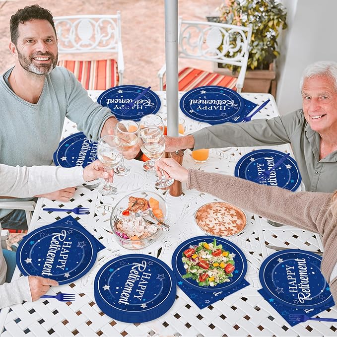 Qyeahkj 50 Guests Retirement Plates and Napkins Party Supplies Happy Retirement - Image 6