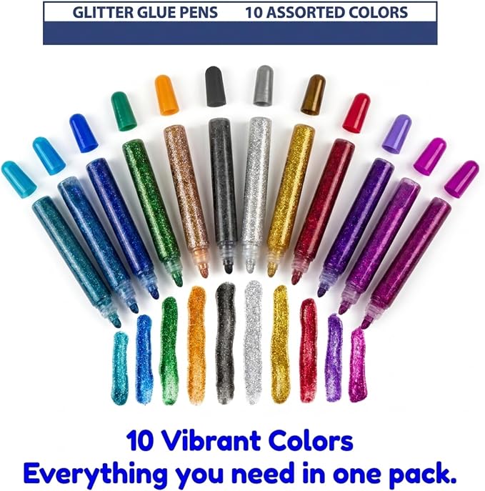 Tassel Toppers Non Toxic Washable Glitter Glue Stick Set, Quick Drying Color - Image 2
